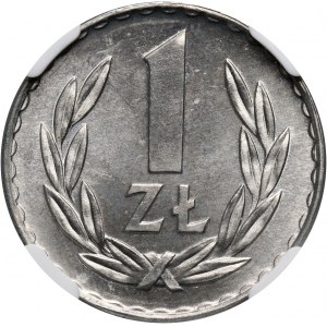 PRL, 1 złoty 1975, ze znakiem mennicy