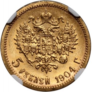 Russia, Nicholas II, 5 Roubles 1904 (АР), St. Petersburg