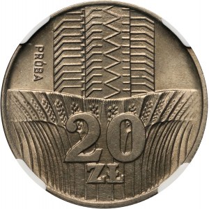 PRL, 20 złotych 1973, Wieżowiec i kłosy, PRÓBA, miedzionikiel