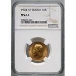 Russia, Nicholas II, 10 Roubles 1904 (АР), St. Petersburg