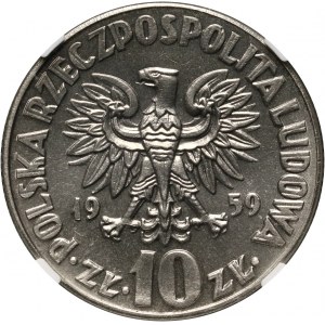 PRL, 10 złotych 1959, Mikołaj Kopernik, PRÓBA, nikiel
