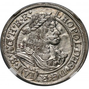 Śląsk pod panowaniem austriackim, Leopold I, 6 krajcarów 1677, Wrocław