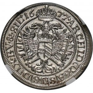 Śląsk pod panowaniem austriackim, Leopold I, 6 krajcarów 1677, Wrocław