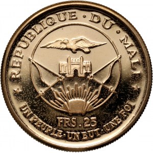Mali, 25 franków 1967, Mobido Keyta, stempel lustrzany