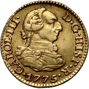 Spain, Charles III, 1/2 Escudo 1775 M-PJ, Madrid