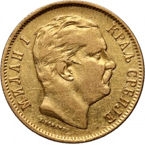 Serbia, Milan I, 10 Dinara 1882 V, Vienna