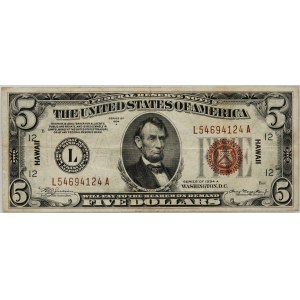 USA, Hawaii, 5 Dollars 1934, Series L