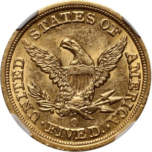 USA, 5 Dollars 1851 O, New Orleans, Liberty Head