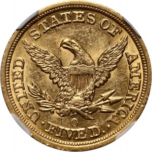 USA, 5 Dollars 1851 O, New Orleans, Liberty Head