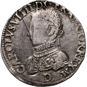France, Charles IX, Demi-teston 1567 D, Lyon