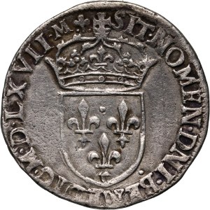 France, Charles IX, Demi-teston 1567 D, Lyon