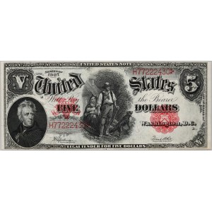 Stany Zjednoczone Ameryki, 5 dolarów 1907, Legal Tender, seria B