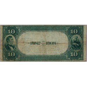 USA, Metropolitan National Bank of Pittsburgh, 10 Dollars 1882, Date back, series E2279