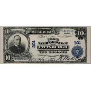 Stany Zjednoczone Ameryki, National Bank of Pittsburgh, 10 dolarów 1902, seria J