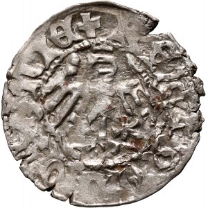 Władysław Jagiełło 1386-1434, półgrosz, Kraków, sygnatura AS