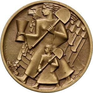 II RP, medal z 1936 roku, Budowa Kopca Józefa Piłsudskiego w Krakowie
