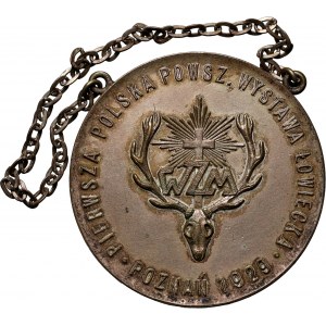 II RP, medal nagrodowy z 1929 roku, Pierwsza Powszechna Wystawa Łowiecka, Poznań