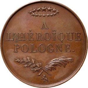 XIX wiek, medal z 1831 roku, L' Heroique Pologne (Bohaterskiej Polsce)