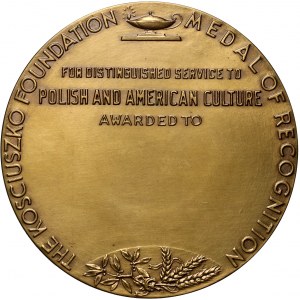 PRL, Fundacja Kościuszkowska w USA, medal uznania z 1977 roku