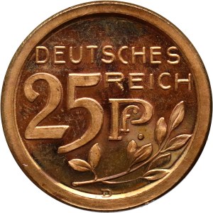 Germany, trial 25 Pfennig 1908 D, Karl Goetz, proof