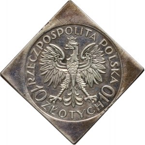 II RP, 10 złotych 1933, Warszawa, Jan III Sobieski, PRÓBA, klipa
