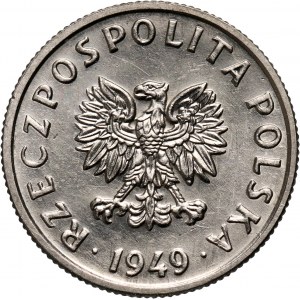 PRL, 5 groszy 1949, PRÓBA, nikiel