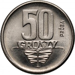 PRL, 50 groszy 1958, PRÓBA, nikiel