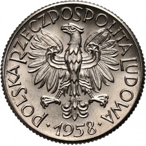 PRL, 1 złoty 1958, PRÓBA, nikiel