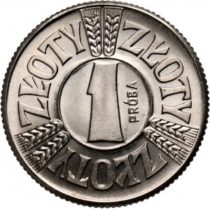 PRL, 1 złoty 1958, PRÓBA, nikiel