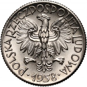 PRL, 1 złoty 1958, PRÓBA, nikiel