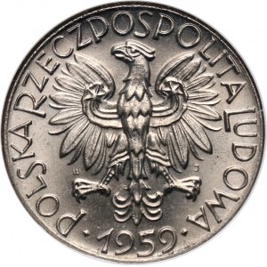 PRL, 5 złotych 1959, PRÓBA, nikiel