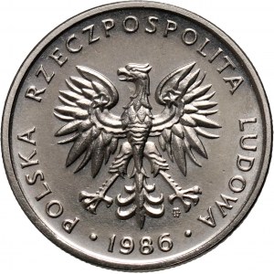 PRL, 5 złotych 1986, PRÓBA, nikiel