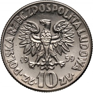 PRL, 10 złotych 1959, Mikołaj Kopernik, PRÓBA, nikiel