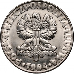 PRL, 10 złotych 1964, Klucz, sierp i kielnia, PRÓBA, nikiel