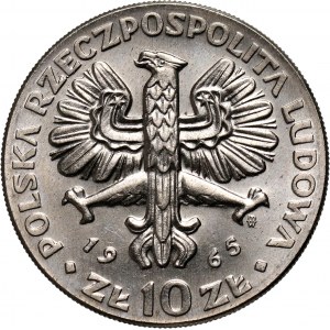 PRL, 10 złotych 1965, VII wieków Warszawy, PRÓBA, nikiel