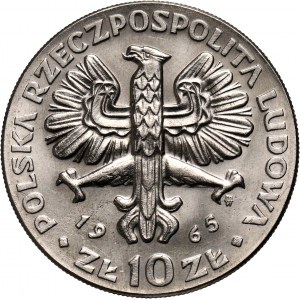 PRL, 10 złotych 1965, VII Wieków Warszawy, PRÓBA, nikiel