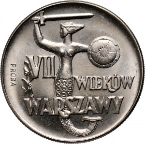 PRL, 10 złotych 1965, VII Wieków Warszawy - chuda Syrenka, PRÓBA, nikiel