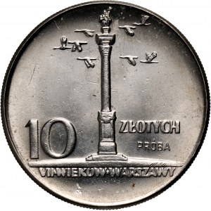 PRL, 10 złotych 1965, Kolumna Zygmunta, PRÓBA, nikiel