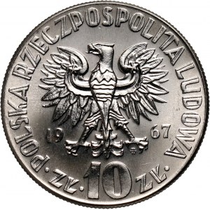 PRL, 10 złotych 1967, Mikołaj Kopernik, PRÓBA, nikiel