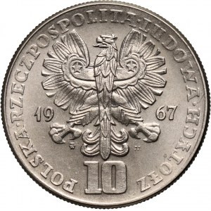 PRL, 10 złotych 1967, 50 Rocznica Rewolucji Październikowej, PRÓBA, nikiel