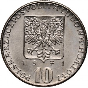 PRL, 10 złotych 1971, FAO, PRÓBA, nikiel