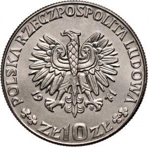PRL, 10 złotych 1971, FAO - Chleb dla świata, PRÓBA, nikiel