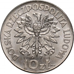 PRL, 10 złotych 1971, FAO - FIAT PANIS, PRÓBA, nikiel