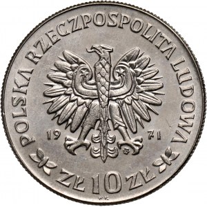 PRL, 10 złotych 1971, 50. rocznica III Powstania Śląskiego, PRÓBA, nikiel