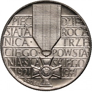 PRL, 10 złotych 1971, 50. rocznica III Powstania Śląskiego, PRÓBA, nikiel