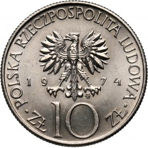 PRL, 10 złotych 1974, Adam Mickiewicz, PRÓBA, nikiel