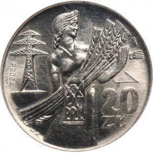 PRL, 20 złotych 1964, Kobieta z kłosami (XX Lat PRL), PRÓBA, nikiel