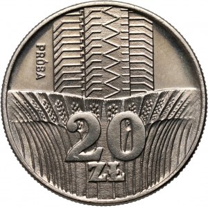 PRL, 20 złotych 1973, Wieżowiec i kłosy, PRÓBA, nikiel