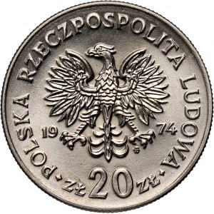 PRL, 20 złotych 1974, Marceli Nowotko, PRÓBA, nikiel