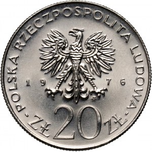 PRL, 20 złotych 1976, XXX lat ustaw budżetowych PRL, PRÓBA, nikiel